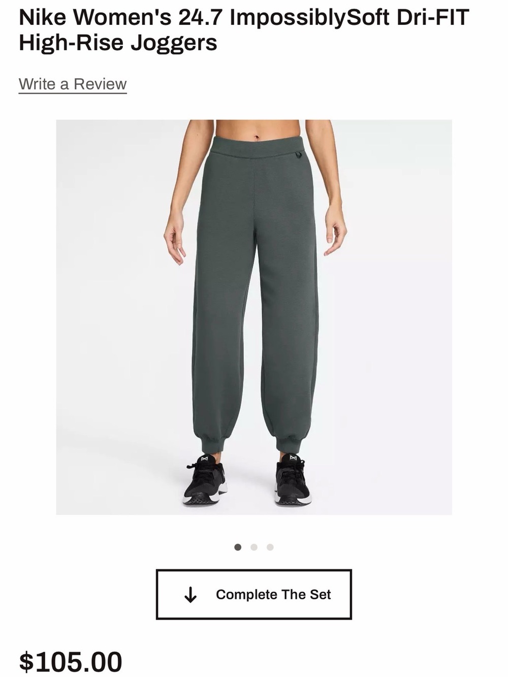 Nike Women's impossibly soft dry-fit High-Rise Joggers in Dark Green
